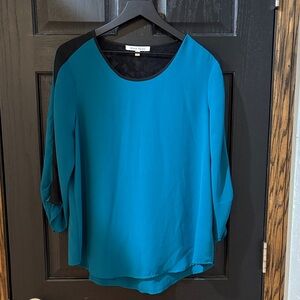 Black Rainn Teal and Black Blouse
